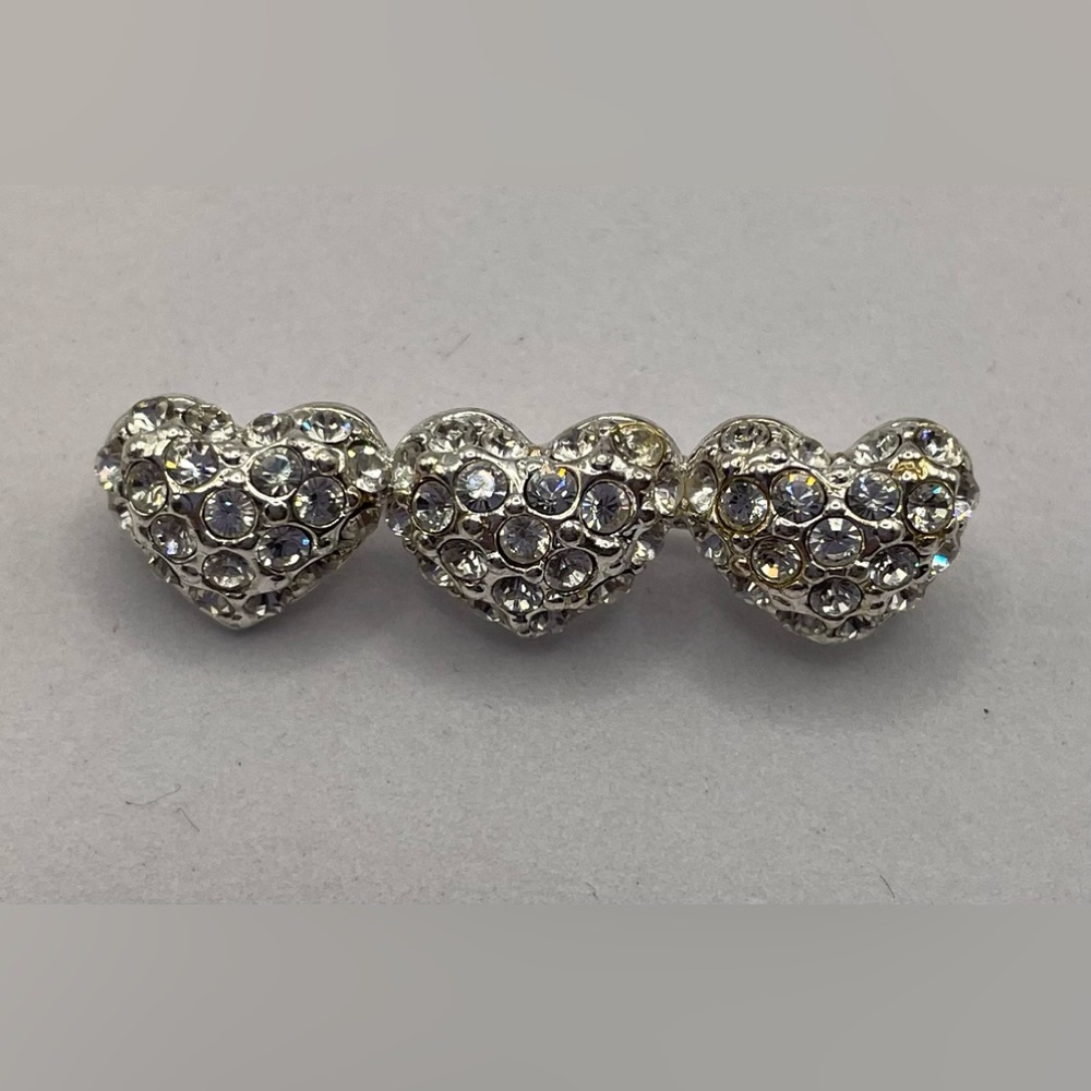 3 for $30 Vintage Monet Brooch Pin Signed Silver Tone Clear Sparkling Crystals